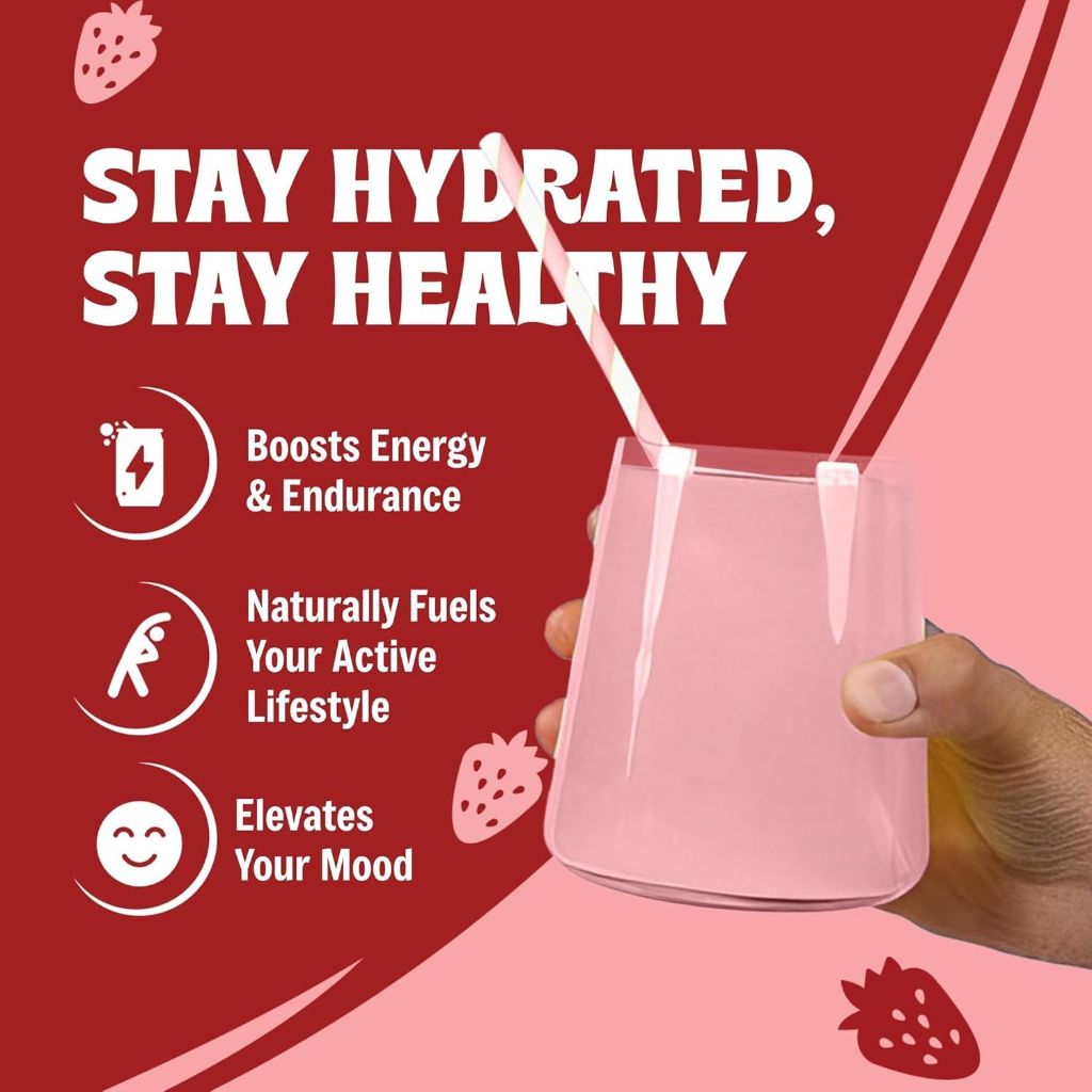 Vitalogix Naturals Electrolyte Powder – Zero Sugar Hydration Mix | 90 Servings | Strawberry Flavor