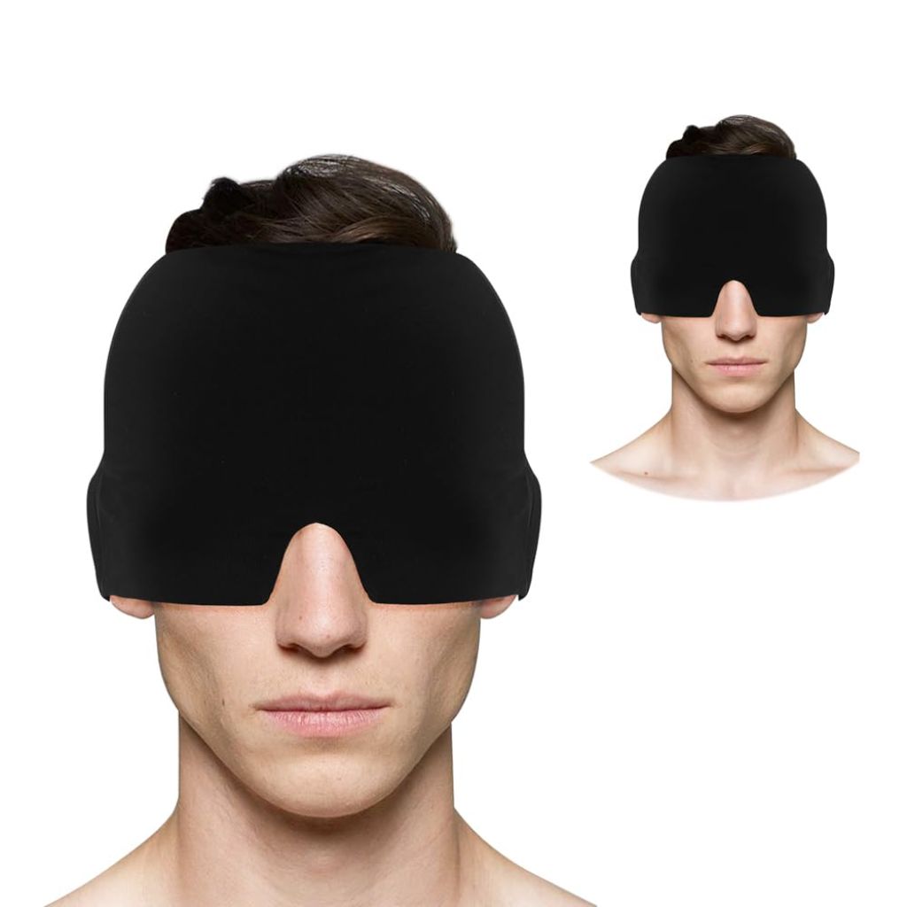 Migraine Headache Relief Cap, Gel Cooling Eye Mask, Black - 3PCS