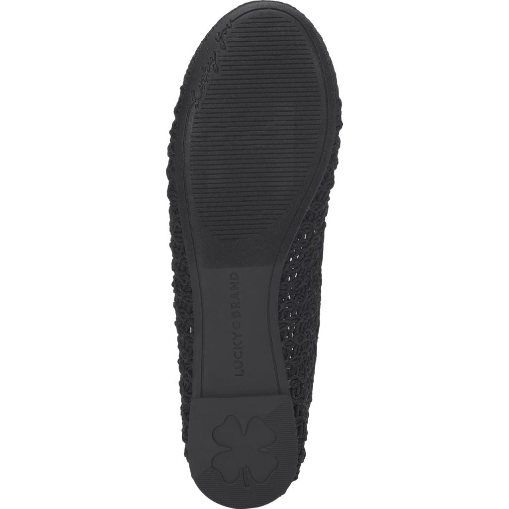 SZ 10M, Lucky Brand Emmielu Knit Ballet Flat | Black