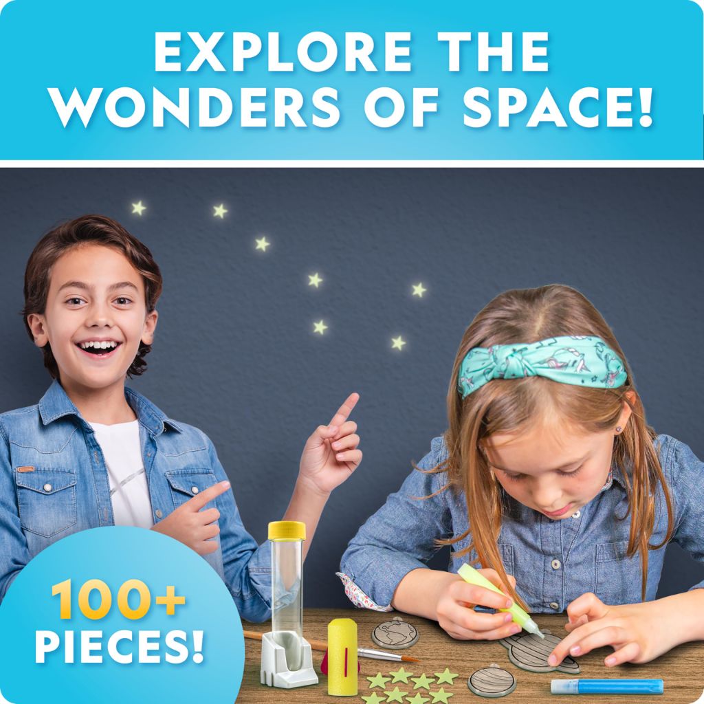 National Geographic Mega Space Activity Kit - Glow in The Dark Science Craft Kit for Kids with 100+ Pieces