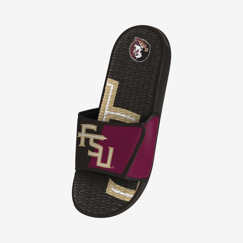 SZ L, FOCO Florida State Seminoles NCAA Men's Color block Big Logo Gel Slide