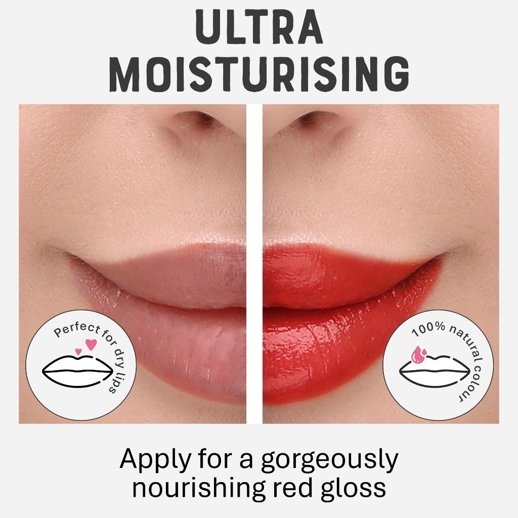 Dr. Lipp Superfood Lip Tint Red Redish 8ml – 4-in-ONE Ultra Moisturising Tinted Lip Balm, Lip Gloss, Cheek Blush & Glossy Eyeshadow – 100% Natural – Fragrance & Cruelty Free