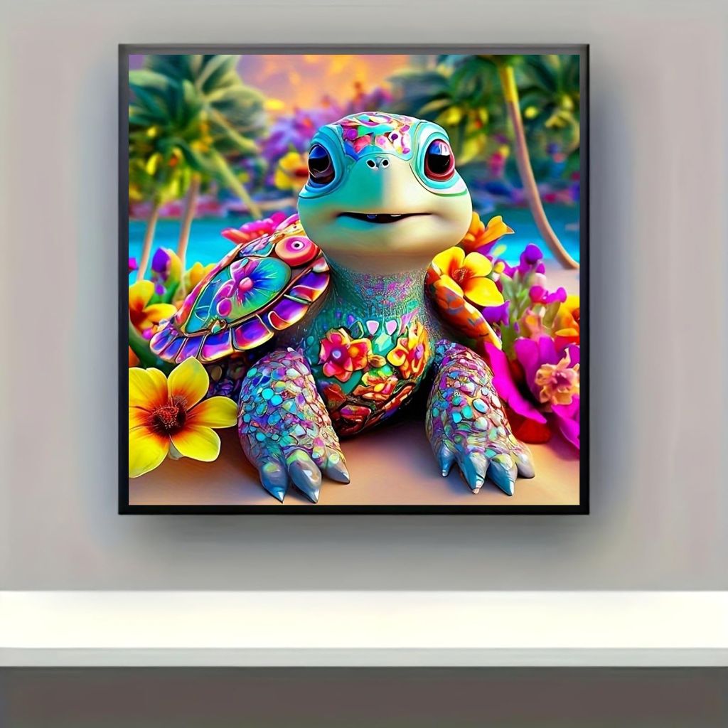 CHAONENG 5D Glossy Shiny Sea Turtle Diamond Painting Kits Colorful - 14x14inch