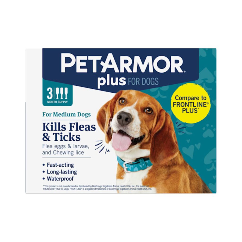 PetArmor Plus Flea and Tick Topical Treatment for Dogs (Medium 23-44lb) - 3 Month Supply