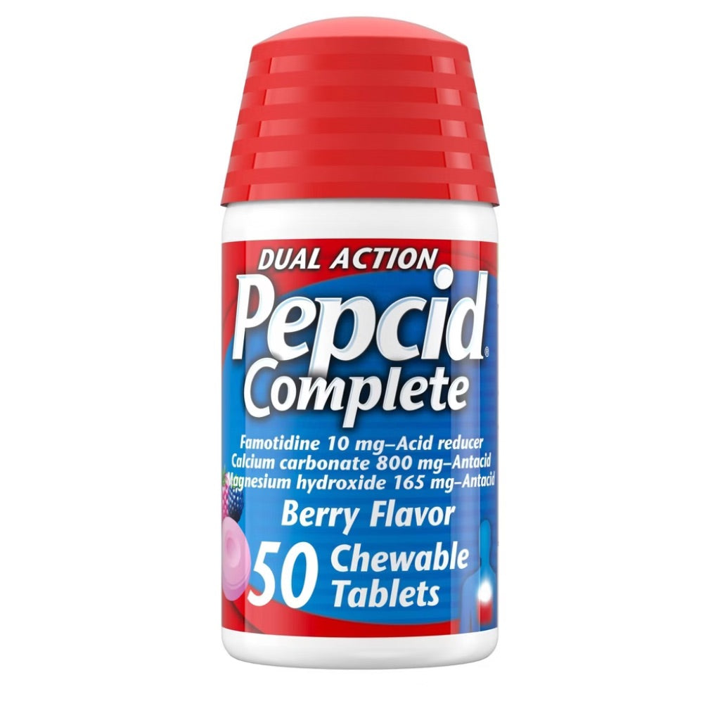 Pepcid AC Complete Dual Action Chewable Tablets - Berry Flavor - 50ct