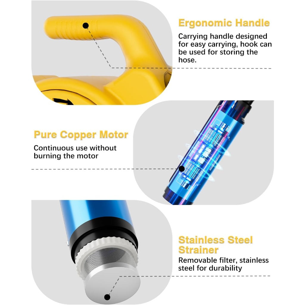 Portable Transfer Pump Compatible For Dewalt 20V Max Battery, 635GPH, 120W Battery Powered Water Pump, (No Battery)
