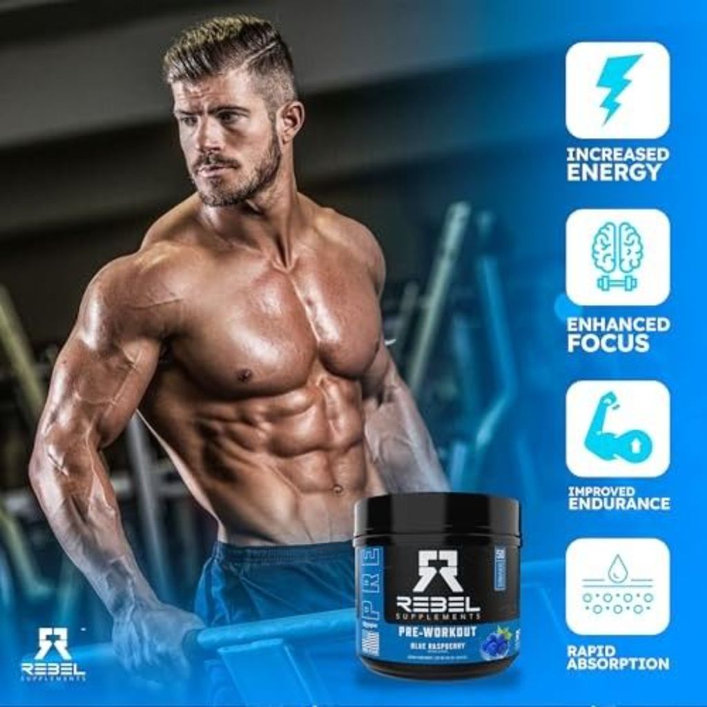 Rebel Supplements™ Blue Razz Loaded Pre Workout | Extreme Pumps, Laser ...
