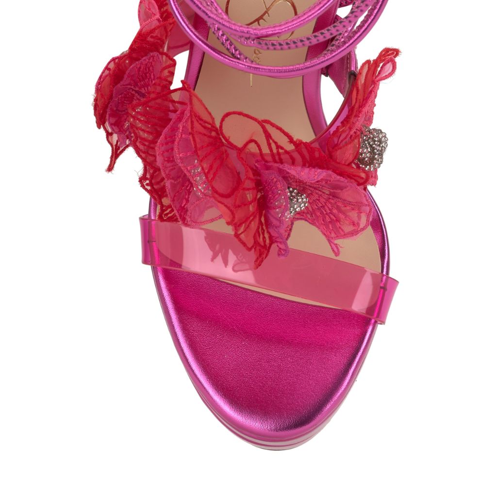 Jessica Simpson Iyla Flower Double Platform Sandal, Pink Jewel - size 7.5M