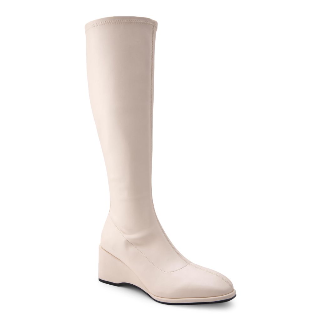 Aerosoles Women Angela Eggnog Stretch Faux Leather 8 Wide