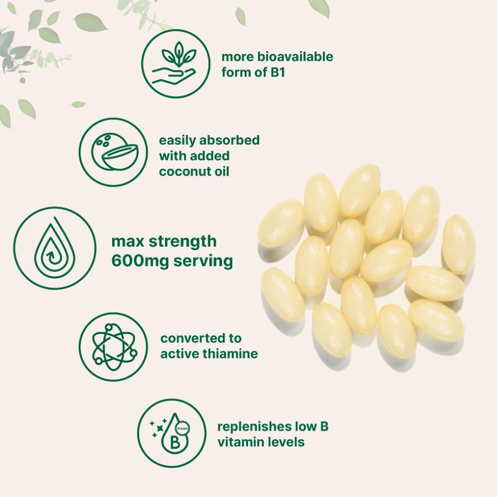 Vitamin B1 Benfotiamine 600mg Per Serving, 240 Coconut Oil Softgels