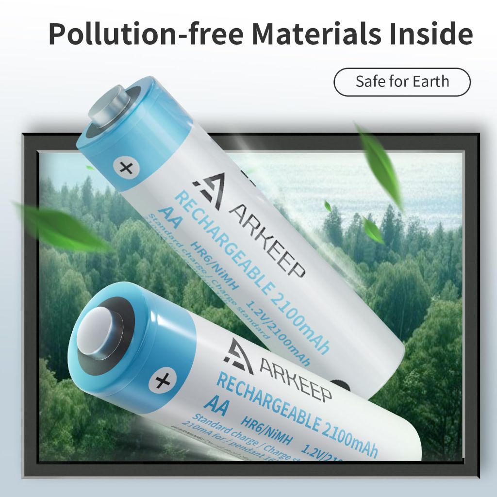 ARKEEP Rechargeable AA Batteries, 16-Pack