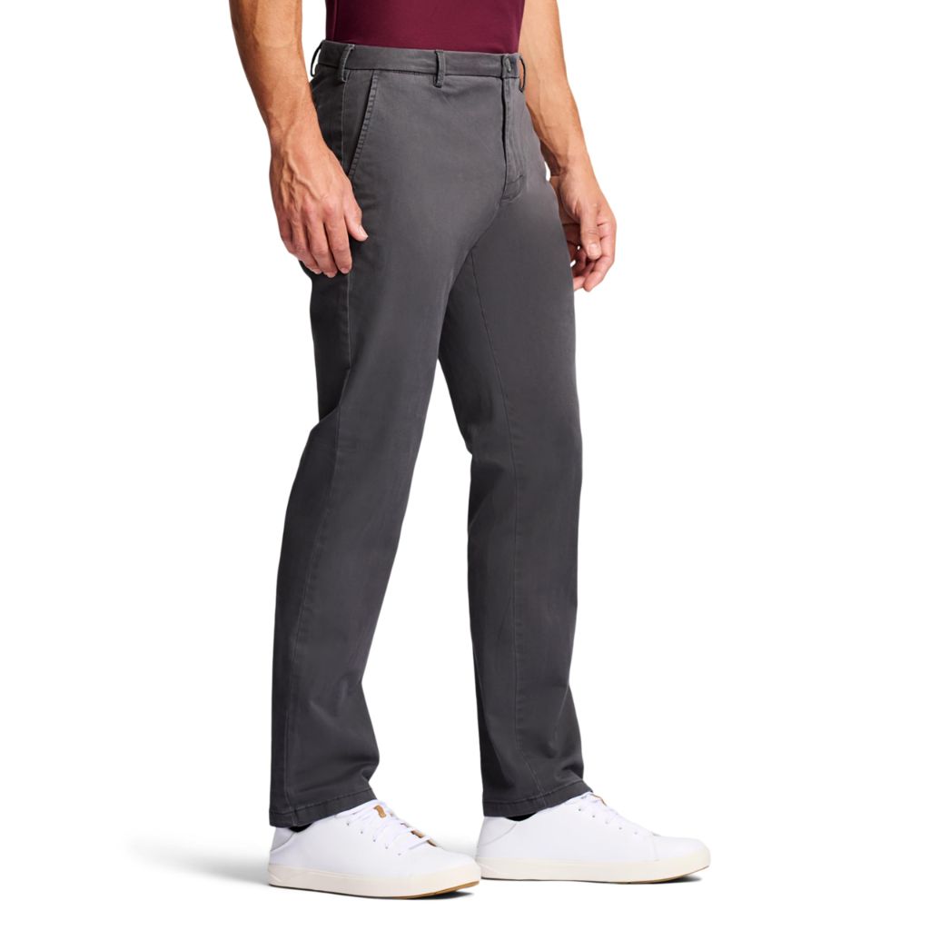 IZOD Men's Saltwater Stretch Flat-Front Chino Pants, Asphalt Strt, 38W x 30L