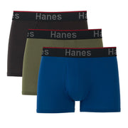 Hanes Men's Total Support Pouch Trunks, Cotton Stretch Underwear for Men, 3-Pack, Large