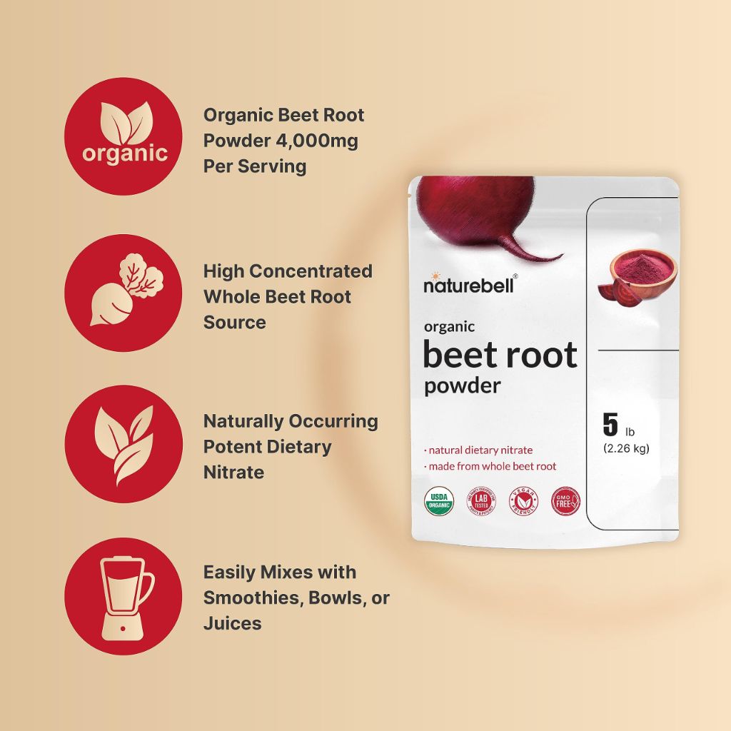 NatureBell Organic Beet Root Powder 4,000mg - 5lb.
