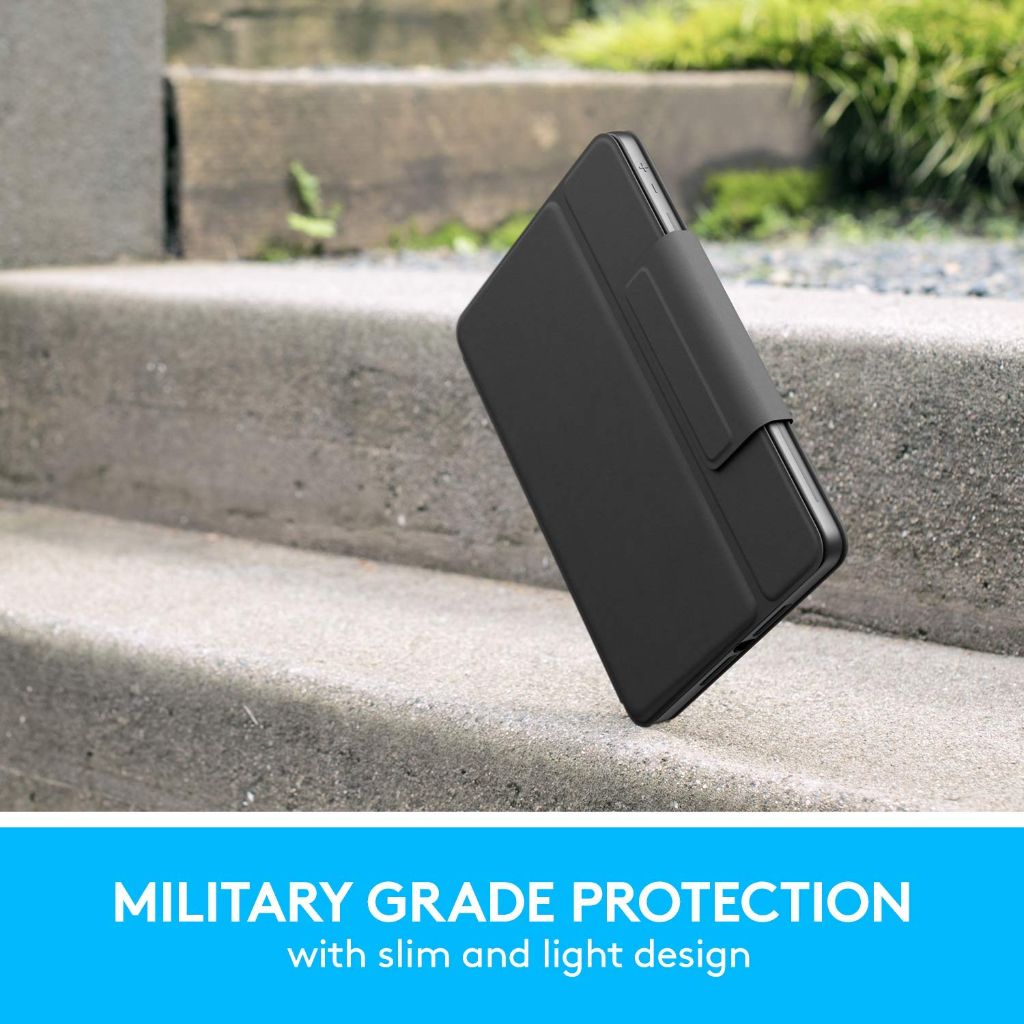 Logitech Rugged Folio - iPad (7th, 8th & 9th Generation) Protective Keyboard Case with Smart Connector and Durable Spill-Proof Keyboard Black 7.4" x 0.9" x 10.2"