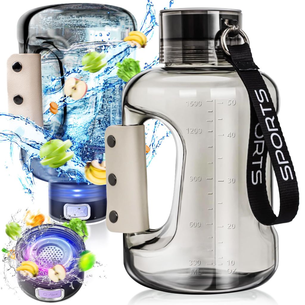 Hydrogen Water Bottle, 50.7oz/1.5L Large Hydrogen Water Bottle Generator (Black)