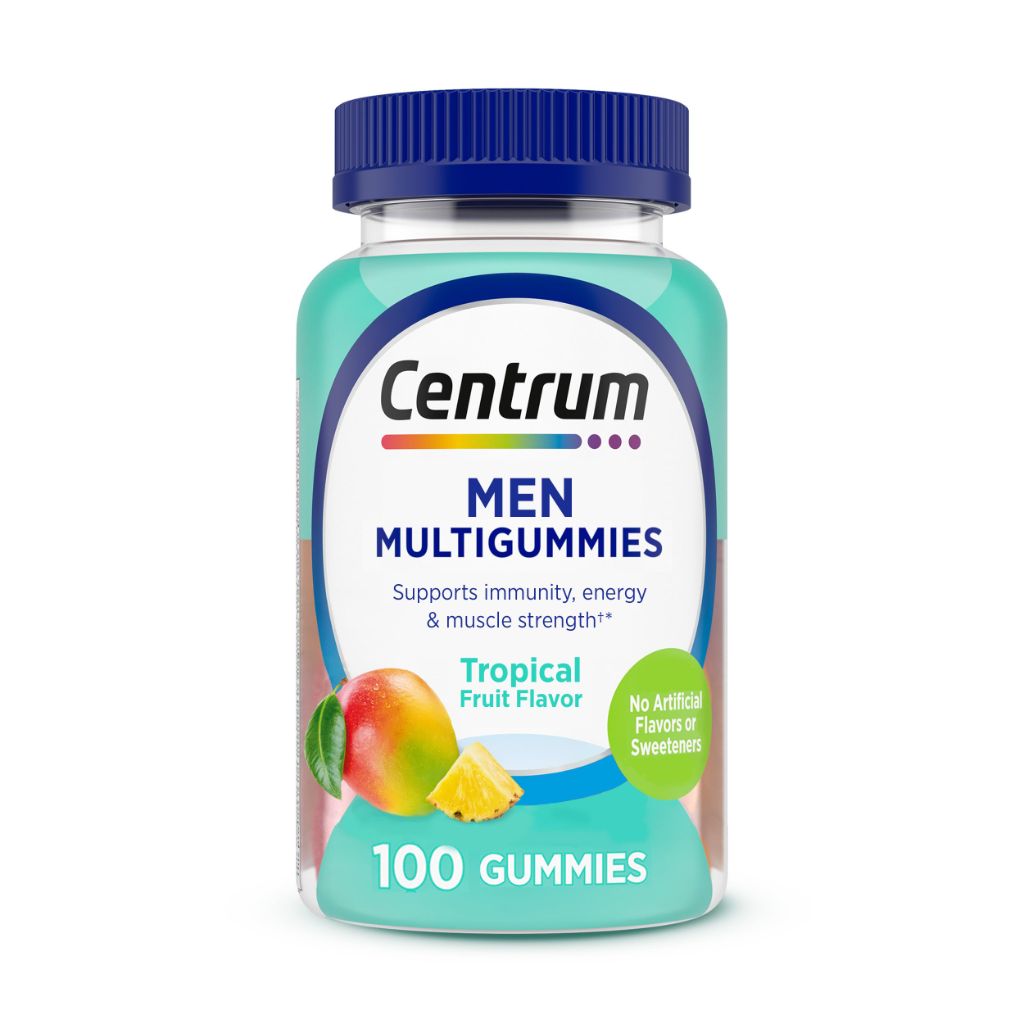Centrum Men's Multivitamin Gummies, Immune, Energy, Healthy Appearance Support, 100 Count(Tropical fruit)