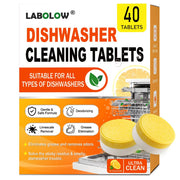 Dishwasher Cleaner And Deodorizer Tablets 40 Pack + Deep Cleaning Action, Fresh Scent, Eco-Friendly Formula