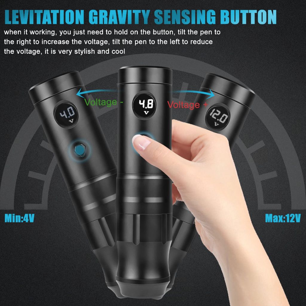 Blackbudda Wireless Tattoo Machine, with Magnetic Levitation (Two batteries, Black)
