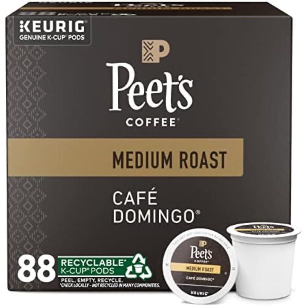 Peet's Coffee Café Domingo Medium Roast Keurig K-Cup Coffee Pods, 88ct