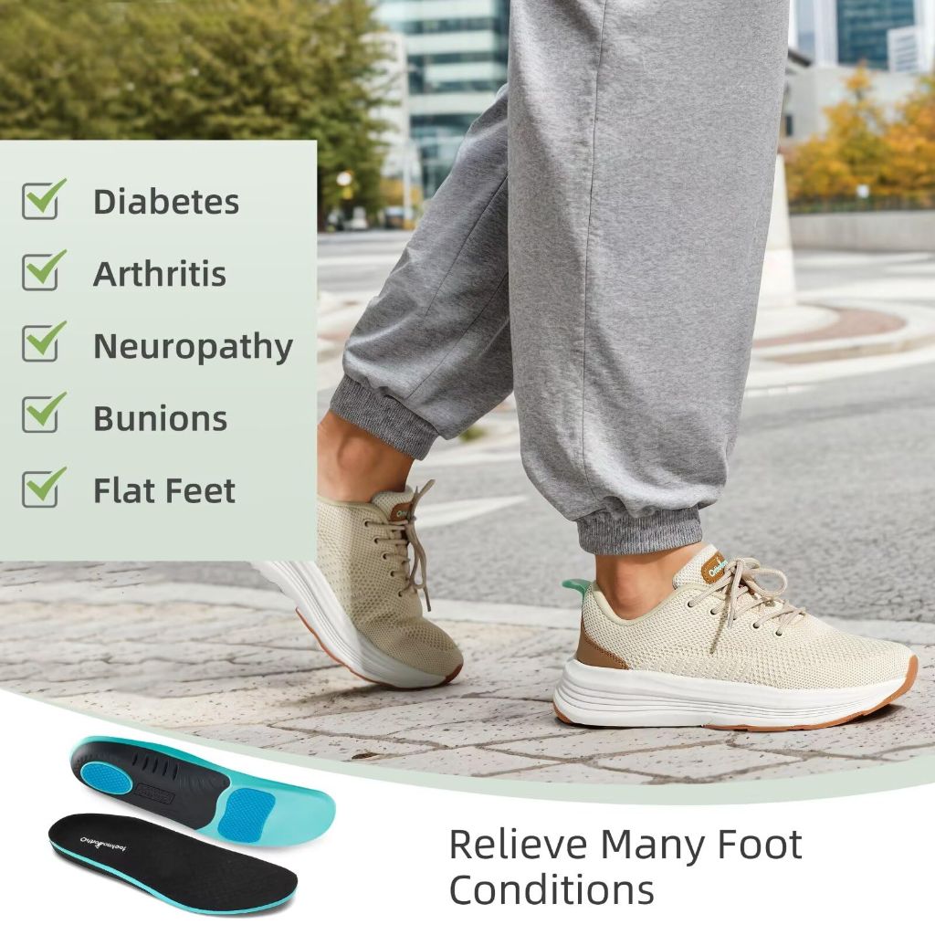 Women's Orthopedic Walkign Shoes for Flat Feet, Beige/Brown Size 7.5