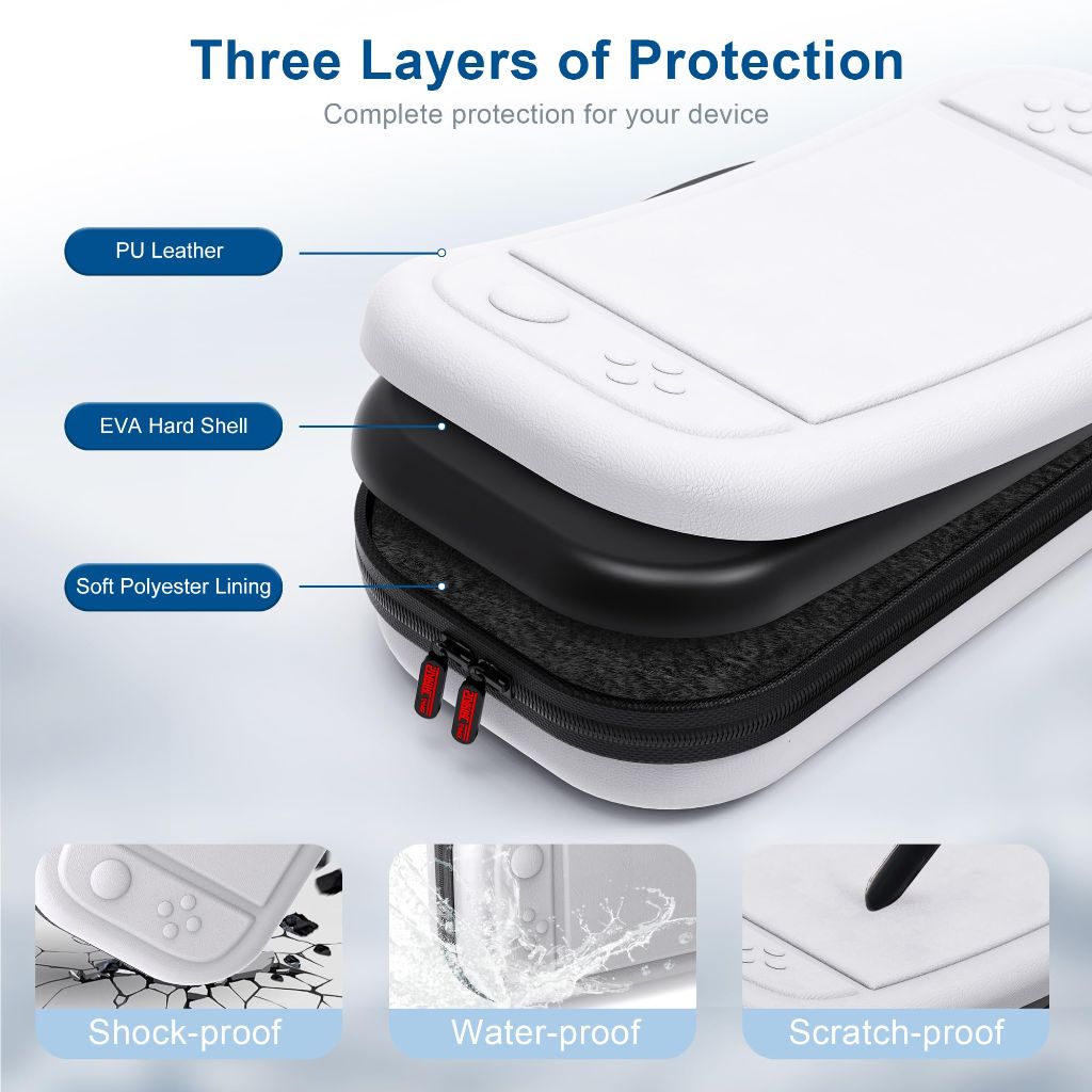 STARTRC GAMES Switch 2 Large Capacity Carrying Case for Nintendo Switch 2 (2025), Portable PU Hard Travel Case with Pockets for Accessories and Game Cards, Slim Protective Bag for Switch 2 Holds 10 Game Cartridge