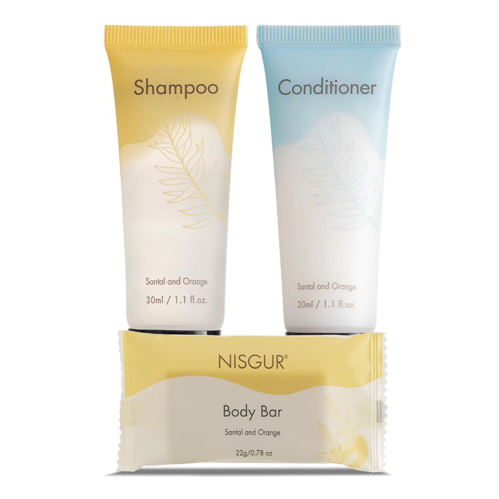 All in Kit Hotel Toiletry Set Hotel Bar Soap Shampoo and Conditioner 3-Piece Toiletry Kit (50 Kits Per case)