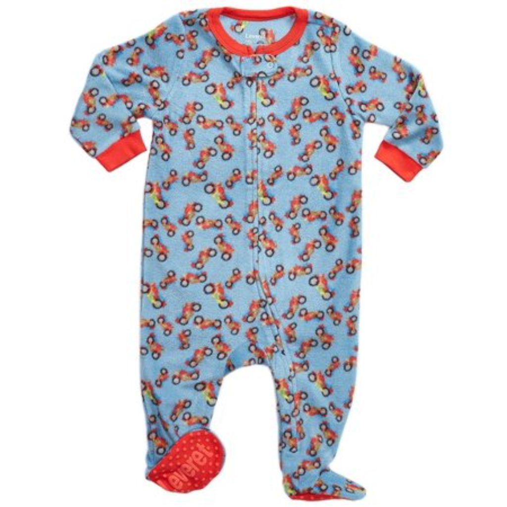 Leveret Fleece Footed Pajama Sleeper Motorcycle 18-24 Months