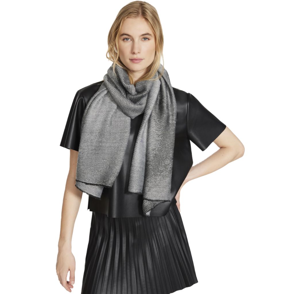 STEVE MADDEN GINGER SCARF, Black/Silver - One Size