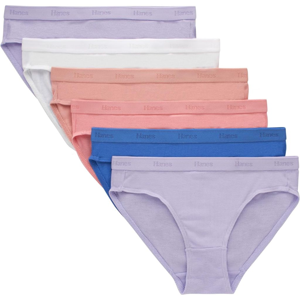Hanes Girl's Originals Supersoft Bikini Underwear - Size 12 (6 Pair)