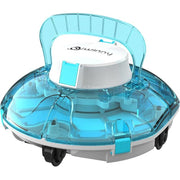 Cordless Robotic Pool Cleaner, Lasts 80 Min, Automatic Vacuum for Above-Ground Pools up to 650 Sq.ft,Portable, Self-Parking (Sky Blue)