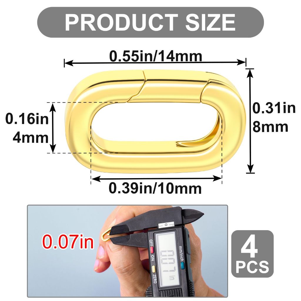 CTEAKOP 4 Pcs Gold Clasp for Jewelry