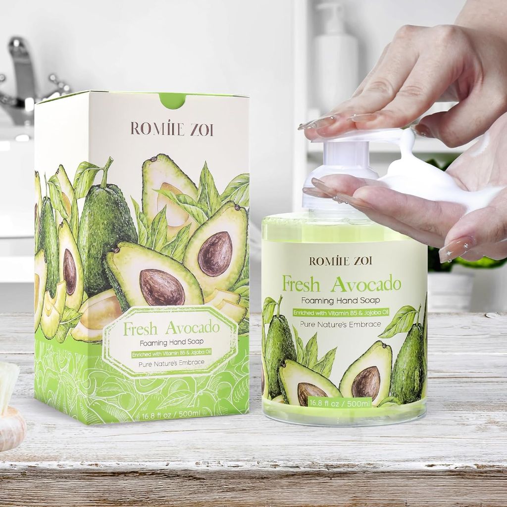 ROMIIE ZOI Foaming Hand Soap with Gift Box - Avocado - 500ml/ 16.8 fl.oz(Pack of 2)