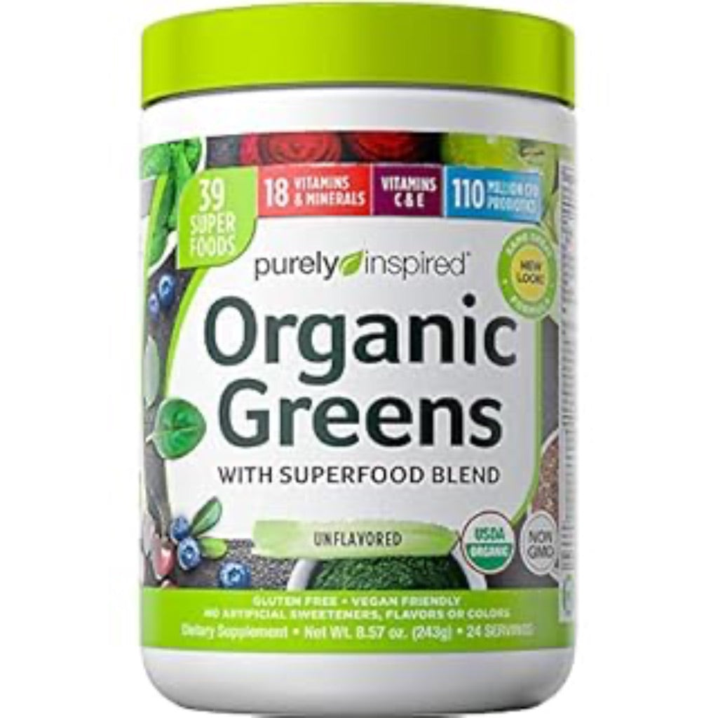 Purely Inspired Organic Greens Superfood Supplement Powder Blend   Unflavored  8.57 oz  24 Servings