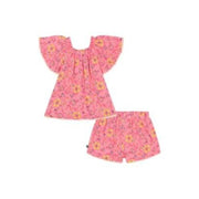Lucky Brand Toddler Girls 2 Pc Floral Shorts Set