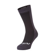 SEALSKINZ Unisex Waterproof Extreme Cold Weather Mid Length Merino Wool Lined Socks - Black/Gray, Large