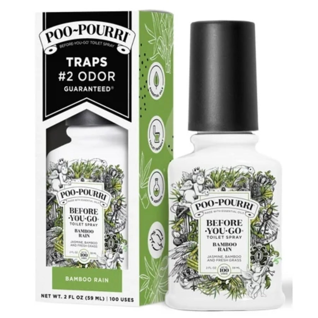 Poo-Pourri Bamboo Rain  Jasmine + Bamboo + Fresh Grass  Before-You-Go Toilet Spray  2 Oz