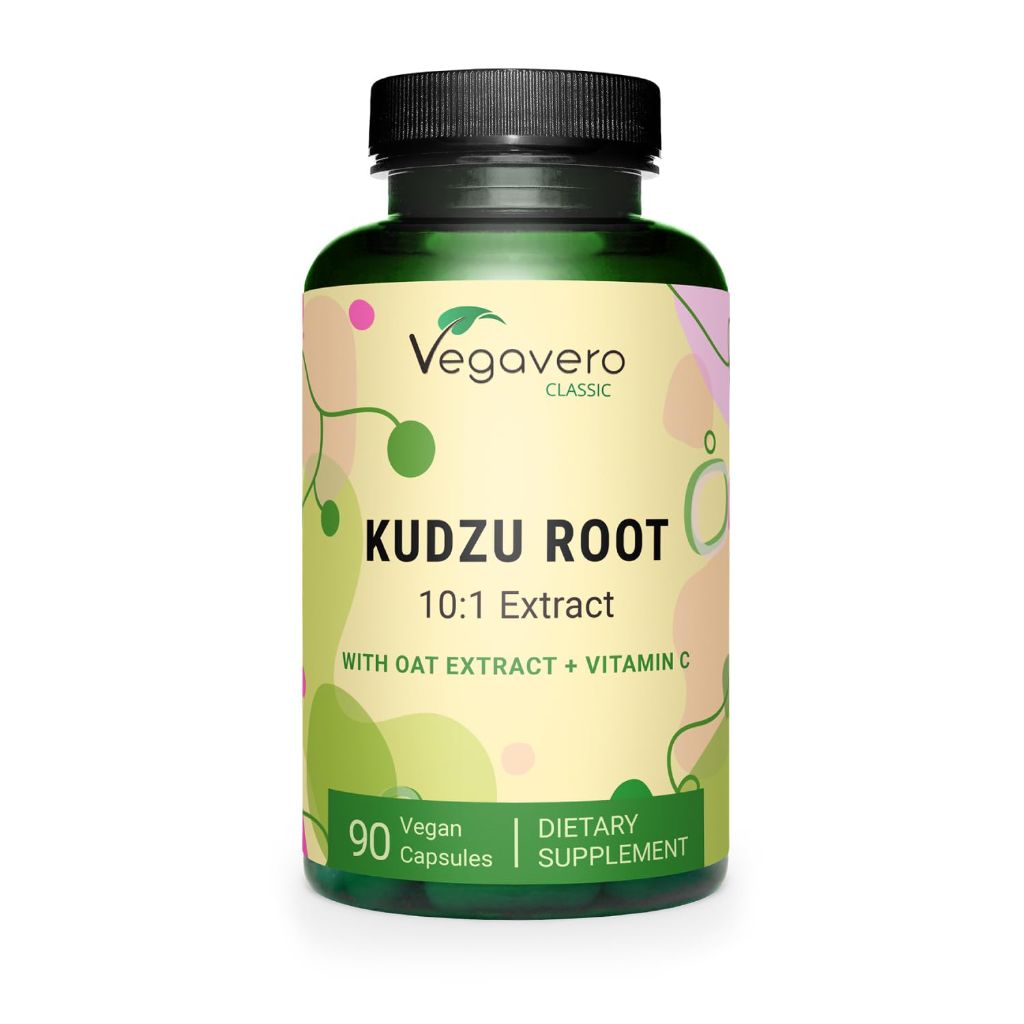 Vegavero Kudzu Root | 12.000 mg of Kuzu Root | Non-GMO & Vegan | Support Menopause | with Oat Extract + Vitamin C | 90 Capsules