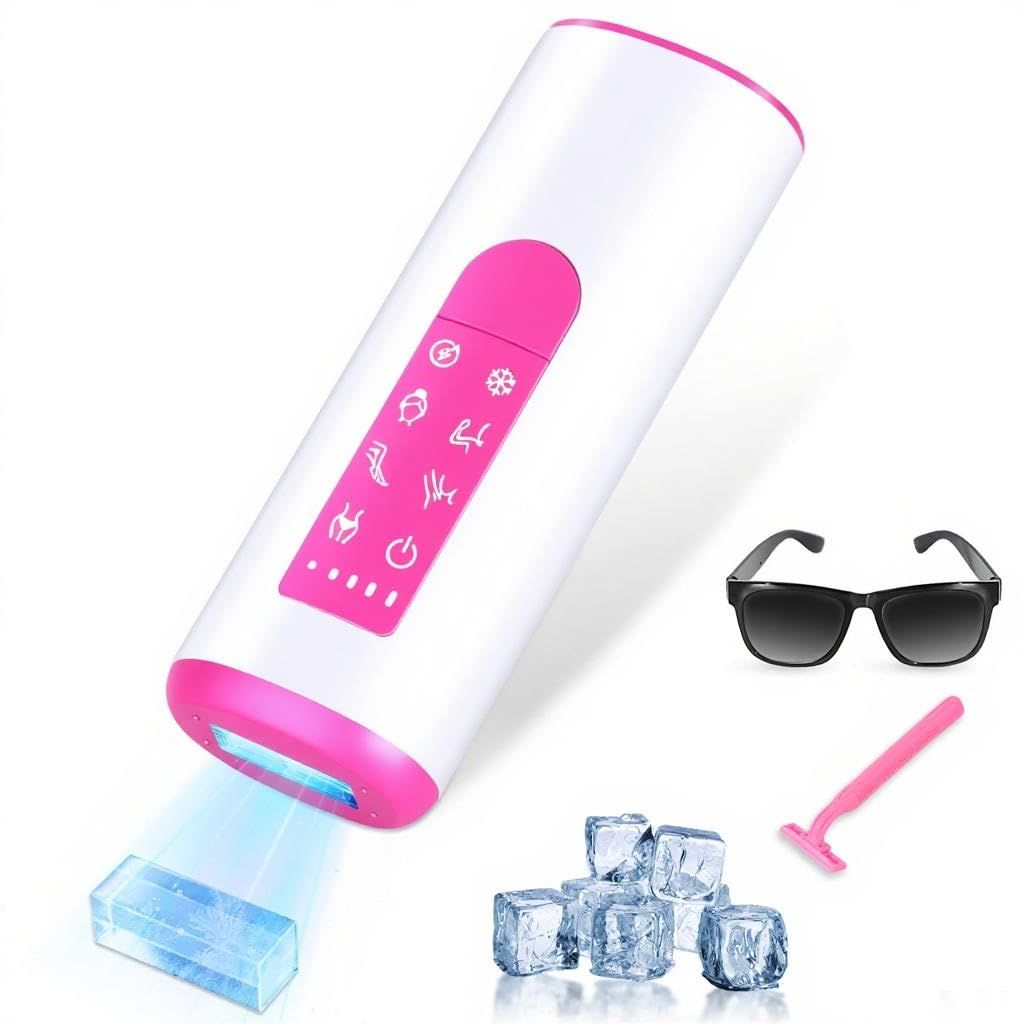 Avemoi Sapphire Laser Hair Removal with Ice Cooling, Painless 5 Levels, 2 Modes, Infinite Flash