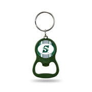 Rico Industries NCAA Stetson Hatters Green Metal Keychain - Beverage Bottle Opener With Key Ring - Pocket Size