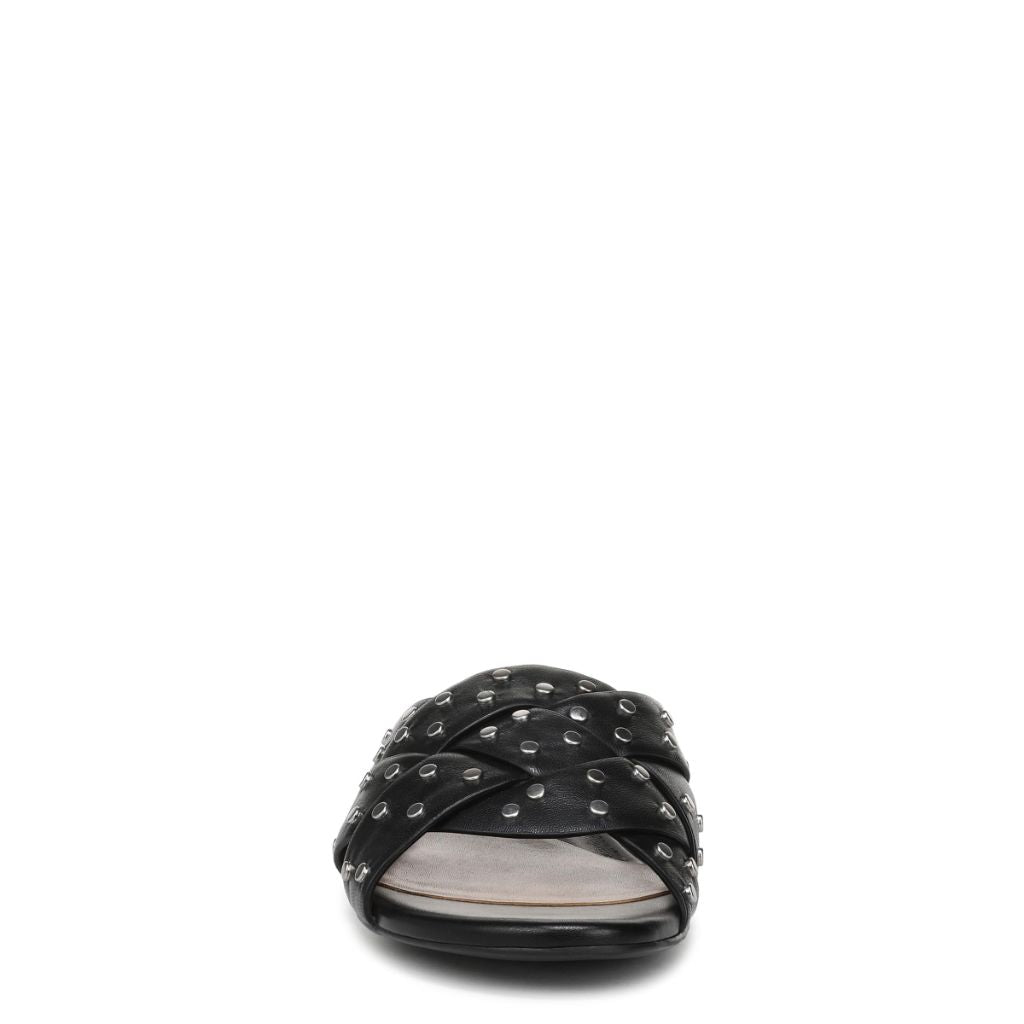 Naturalizer Womens Morena Slide Sandal Black Leather 6 M