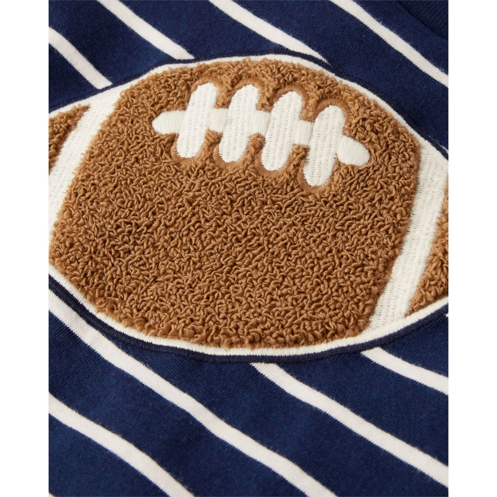 Gymboree,and Toddler Embroidered Graphic Short Sleeve T-Shirts,Football Striped,5T