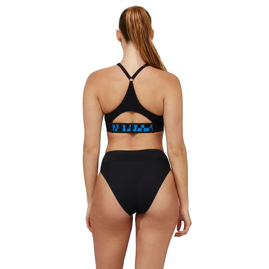 SZ 10, Gottex Free Sport Beach High Neck Bikini Swim Top -  Black