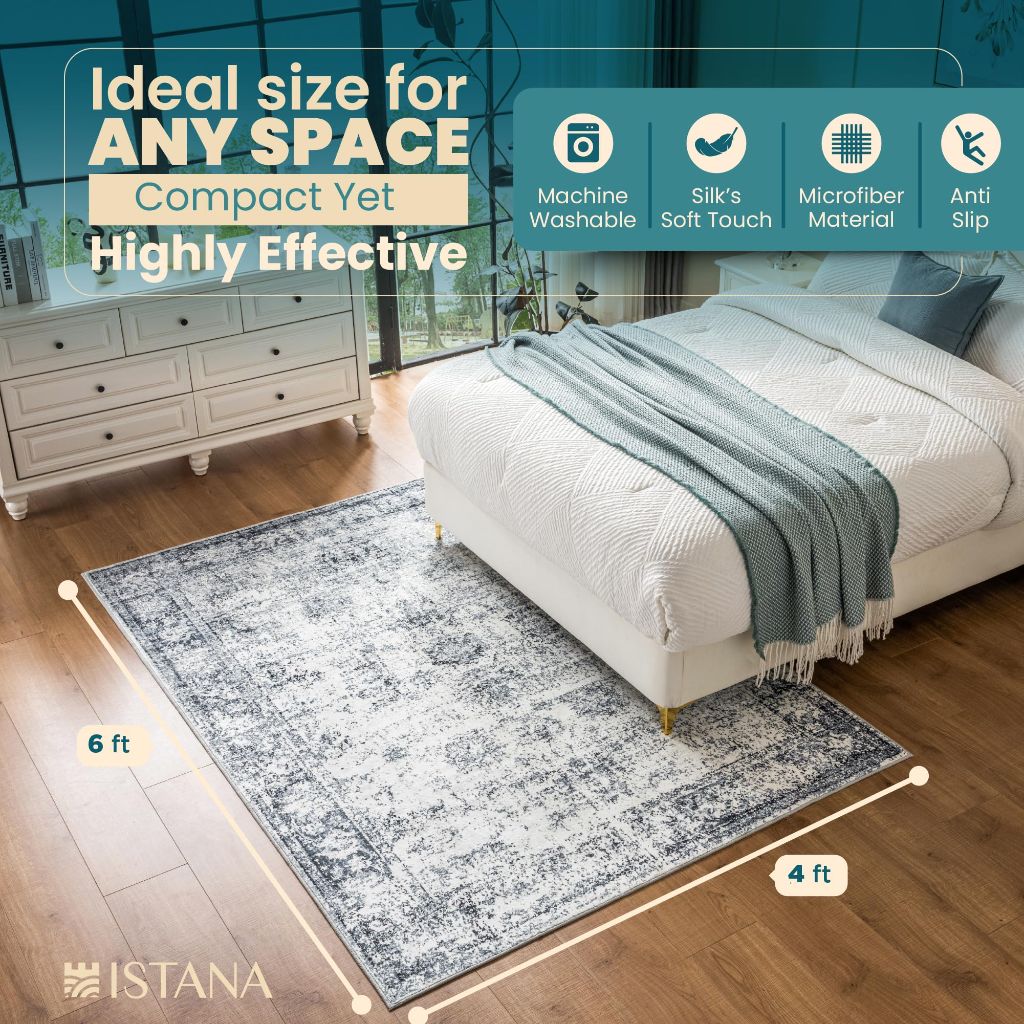 Istana Navy Area Rug - 5x7