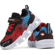SZ 11.5T  Amzounoy Little Boys Spiderman Light up Shoes Lightweight  Red/blk.