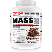 Basic Supplements Mass Gainer Protein Powder, Chocolate, 6lb (10 Servings)