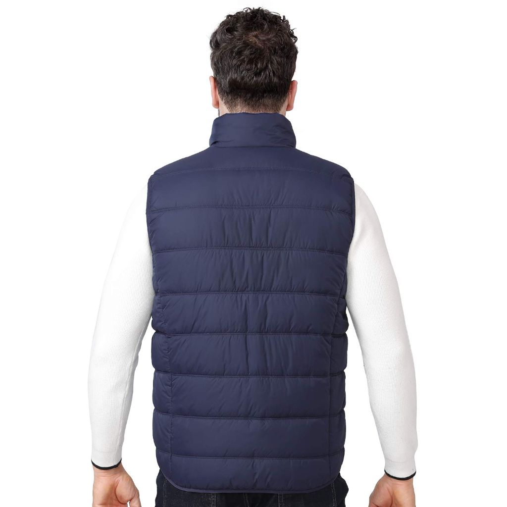 SZ S, CAMEL CROWN Puffer Vest Men Quilted Winter Padded Sleeveless Jackets | Blue
