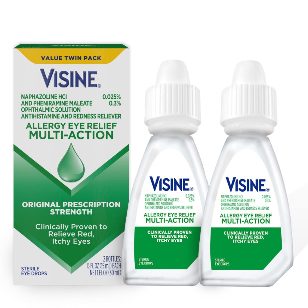 Visine Allergy Eye Relief Multi-Action Eye Drops, 2 Pack 0.5 fl. oz Bottles