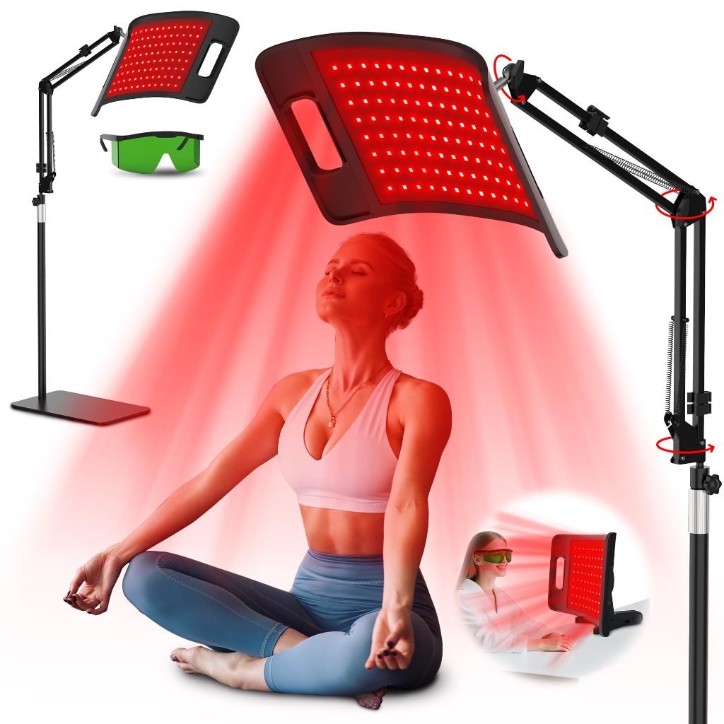 EASYINBEAUTY Red Light Therapy Lamp for Body, 2 in 1 Infrared Light Therapy Lamp with Adjustable Holder Stand, 660nm Red Light & 850nm Infrared Light Device for Face and Body, Ideal Gift Choice