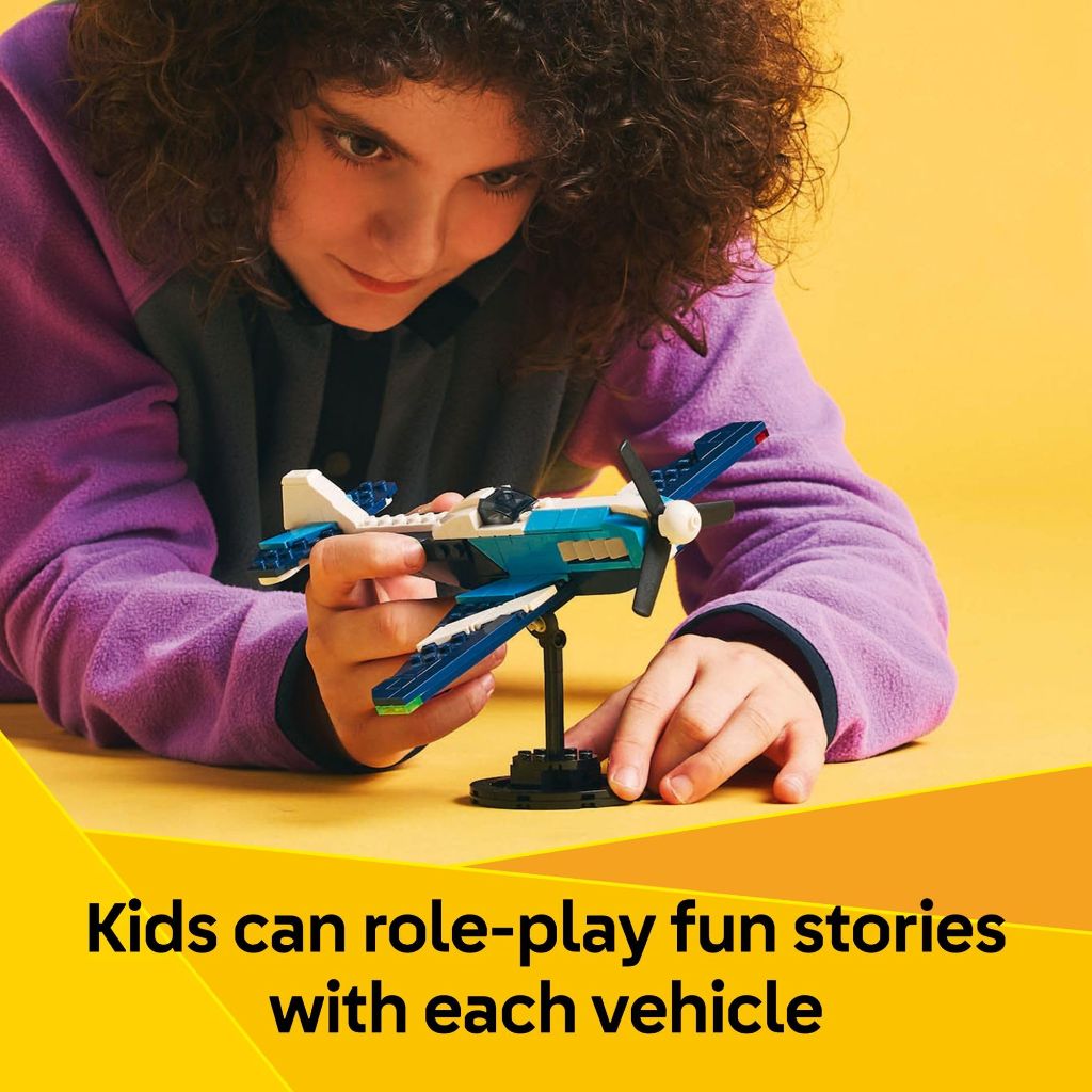 LEGO Creator 3 in 1 Aircraft Race Plane Toy - Building Toy with 3 Building Options, Airplane, Fighter Jet, or Helicopter